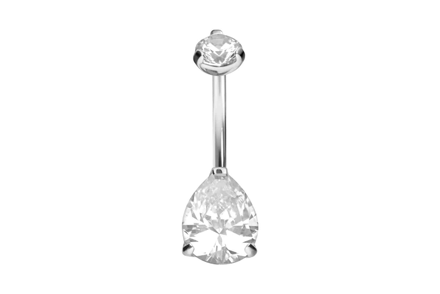 Titan Bananabell Piercing mit Innengewinde KRISTALLTROPFEN